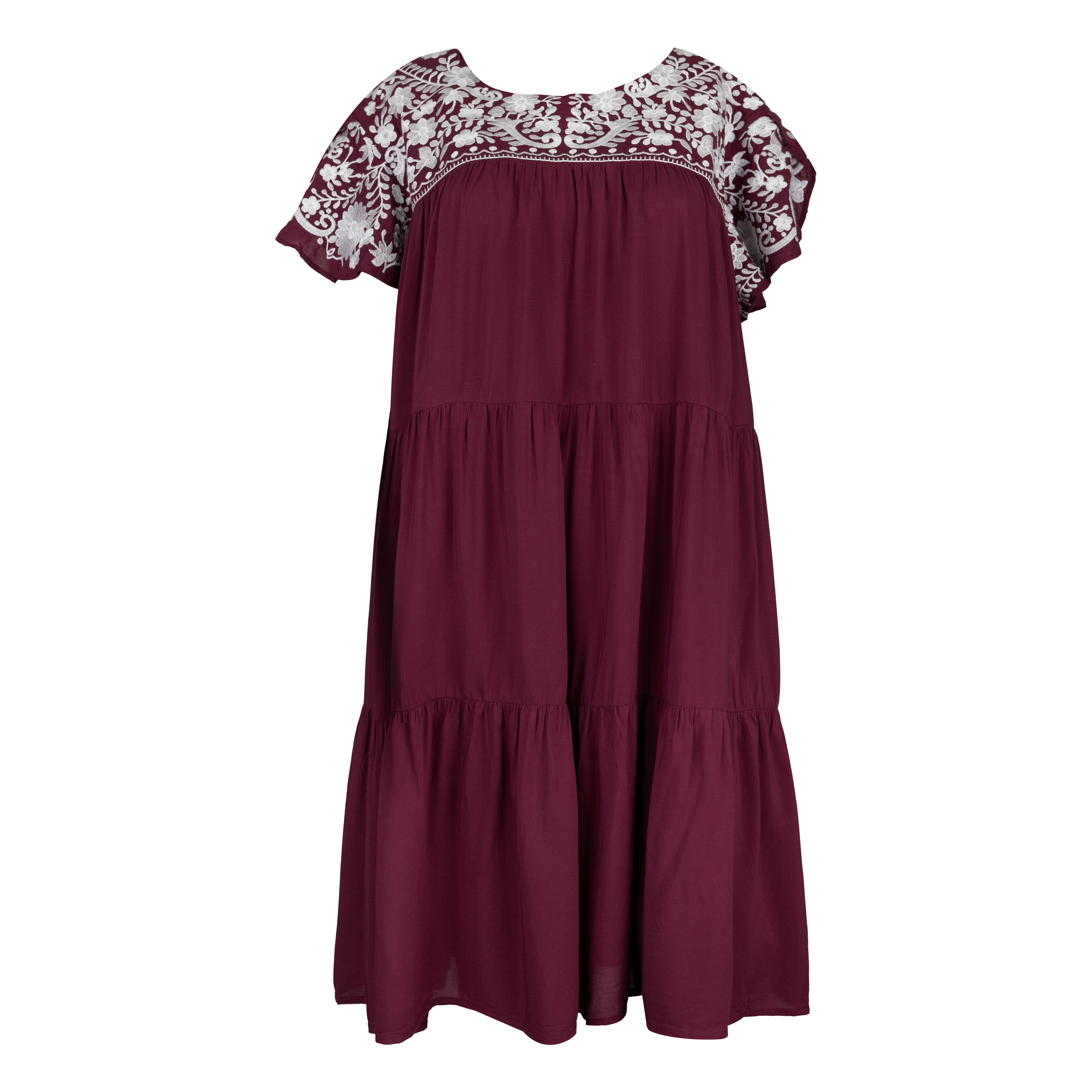 White hotsell maroon dress