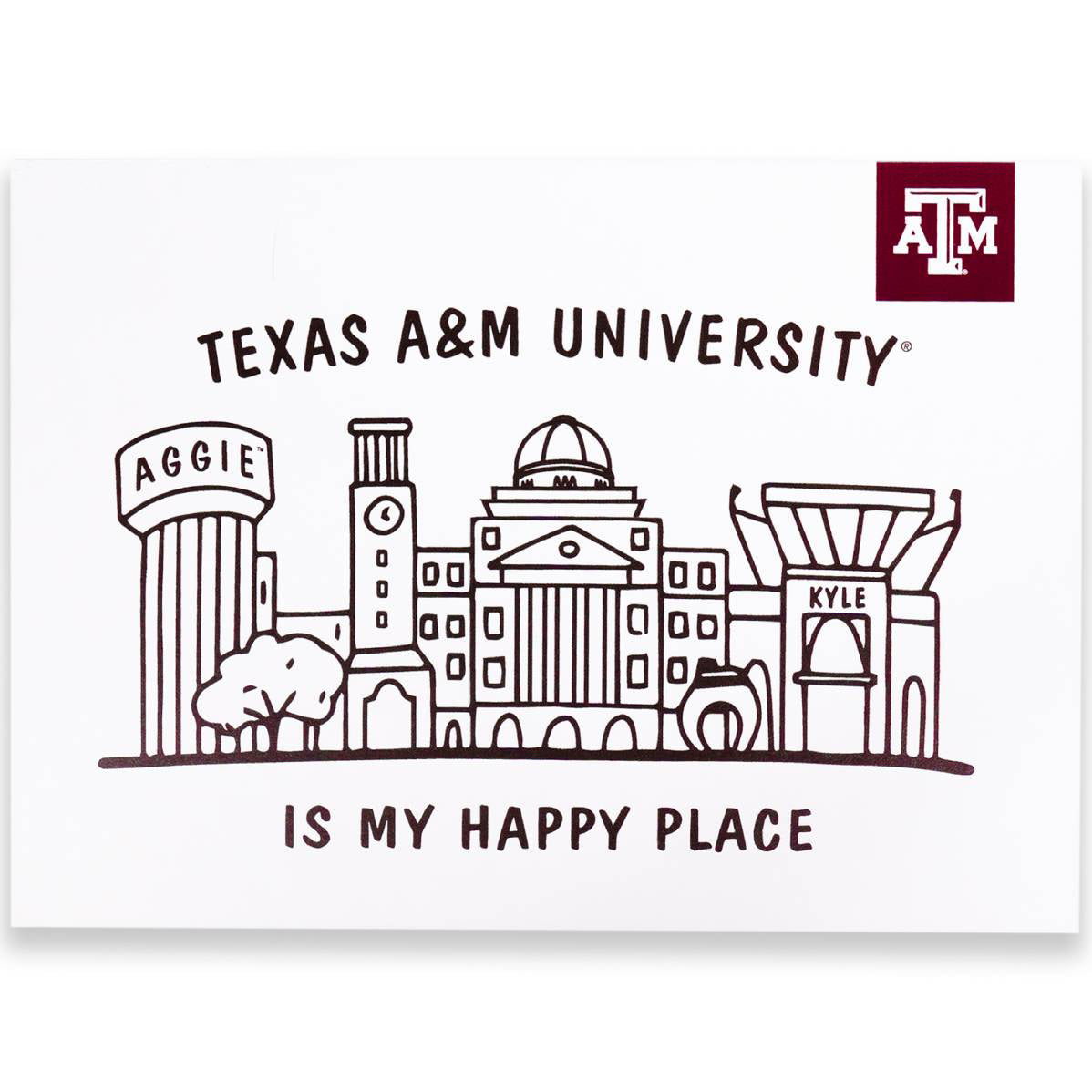 Hand Embroidered Thanks and Gig 'em Keychain A&M 