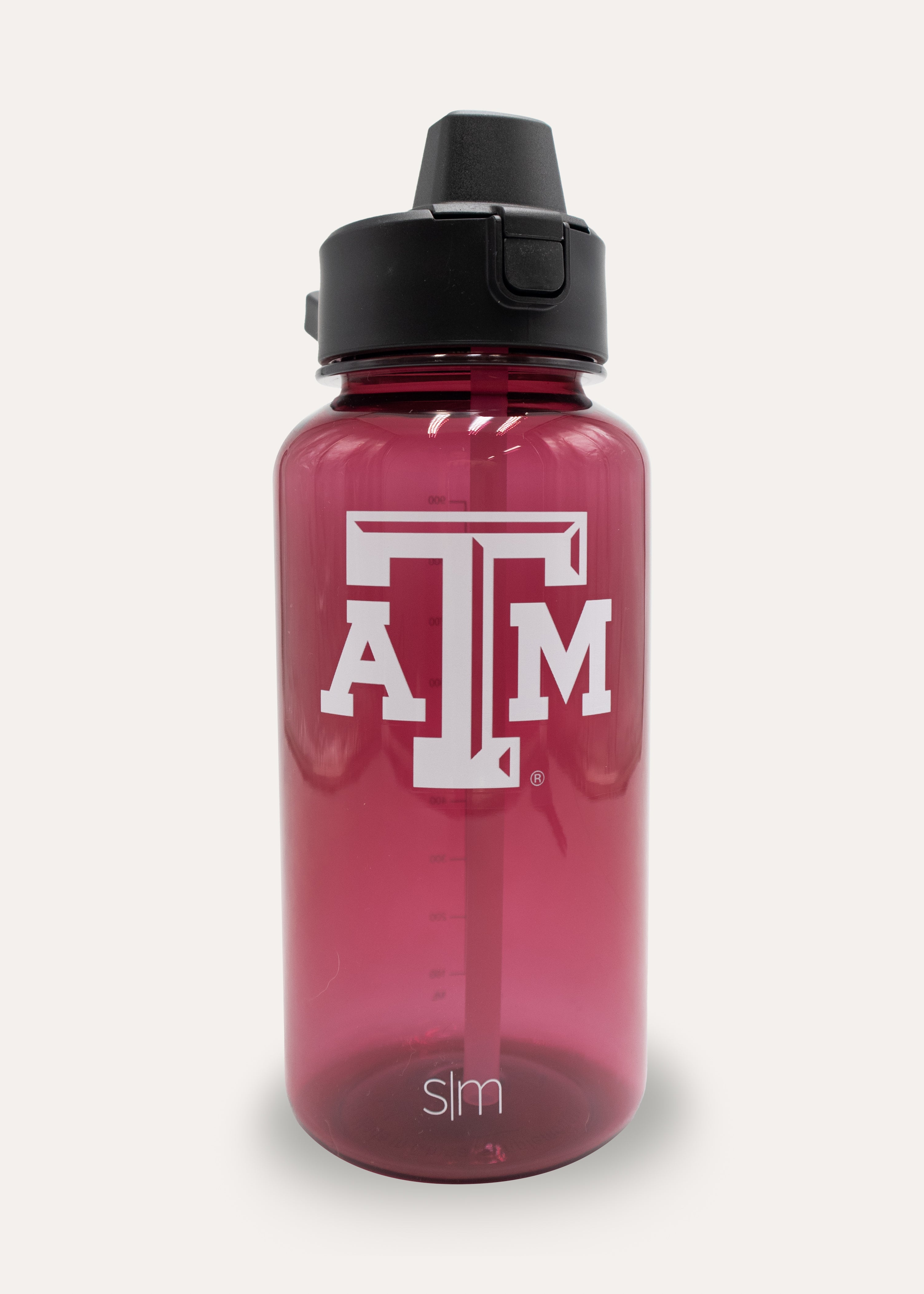 32 oz Water Bottle with Straw Red