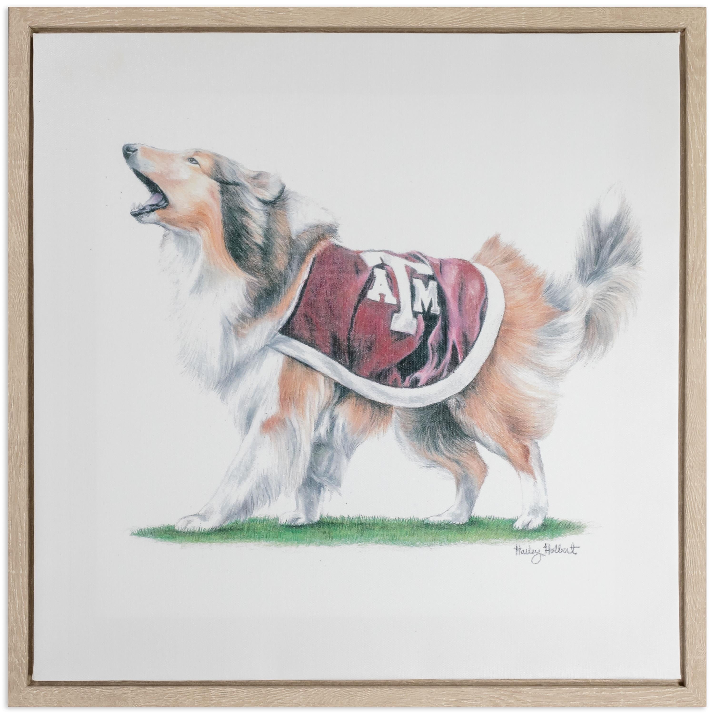 FanPrint Texas A&M Aggies T-Shirt - Reveille in State Outline