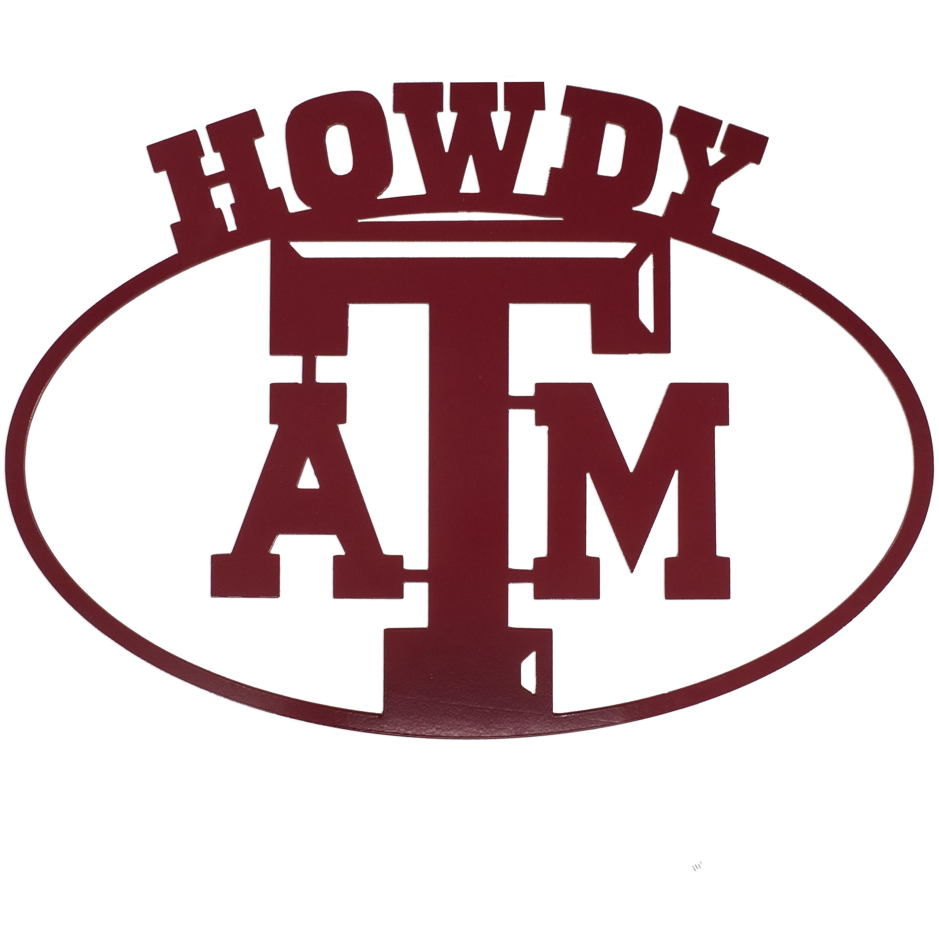 Texas A&M Howdy Oval Sign