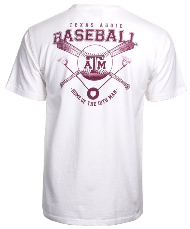 Texas A&M Aggies Baseball Bats Home Plate Short Sleeve Tee