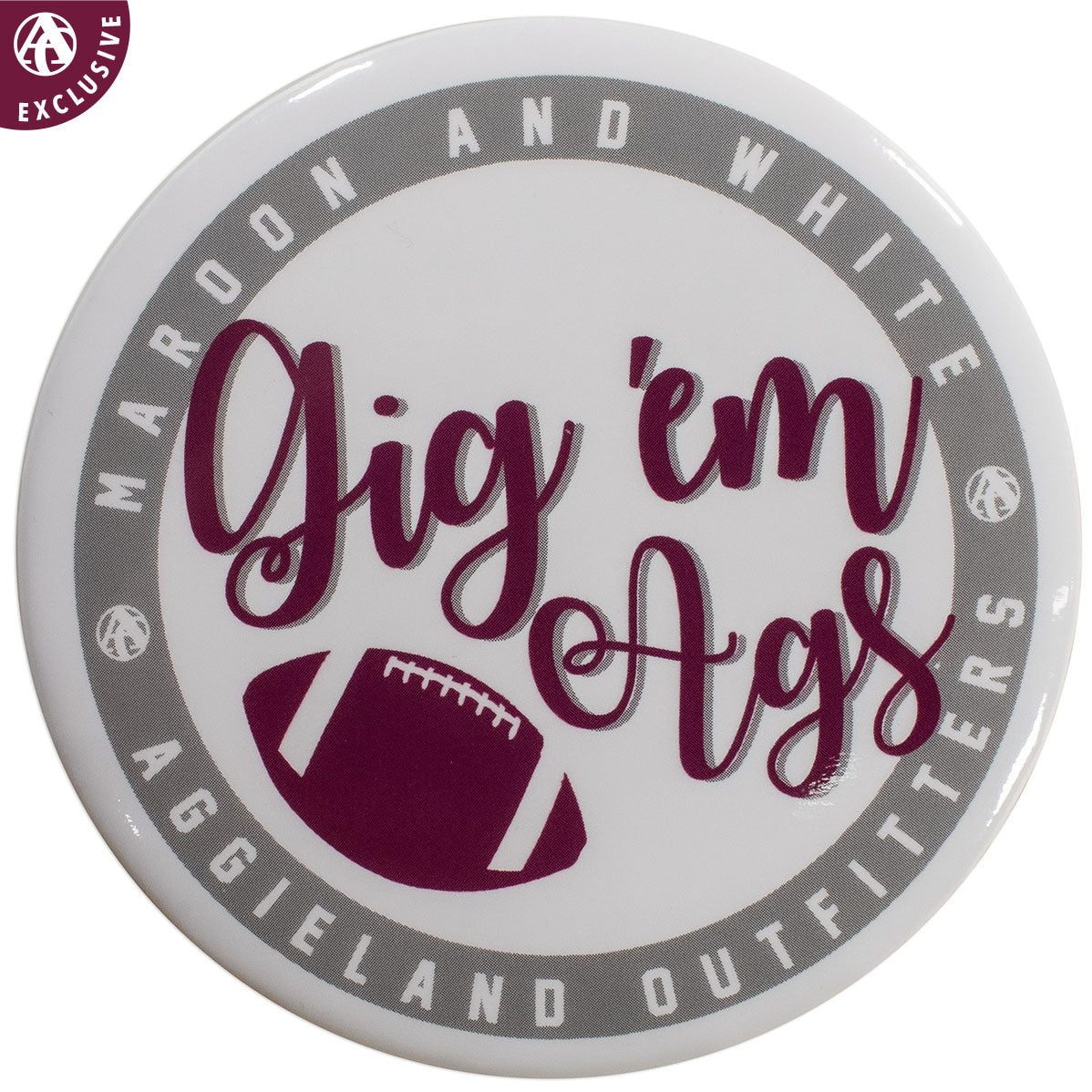 Gig 'Em Aggies Football Player Button – Tailgated Co.