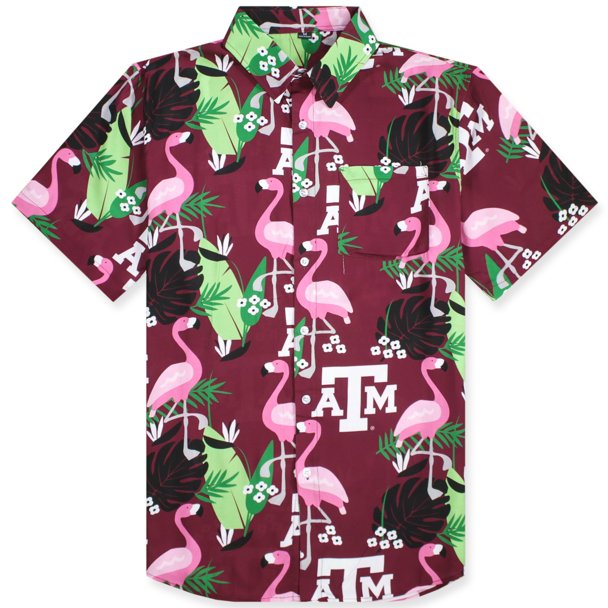 FOCO Texas A&M Aggies NCAA Mens Hawaiian Button Up Shirt