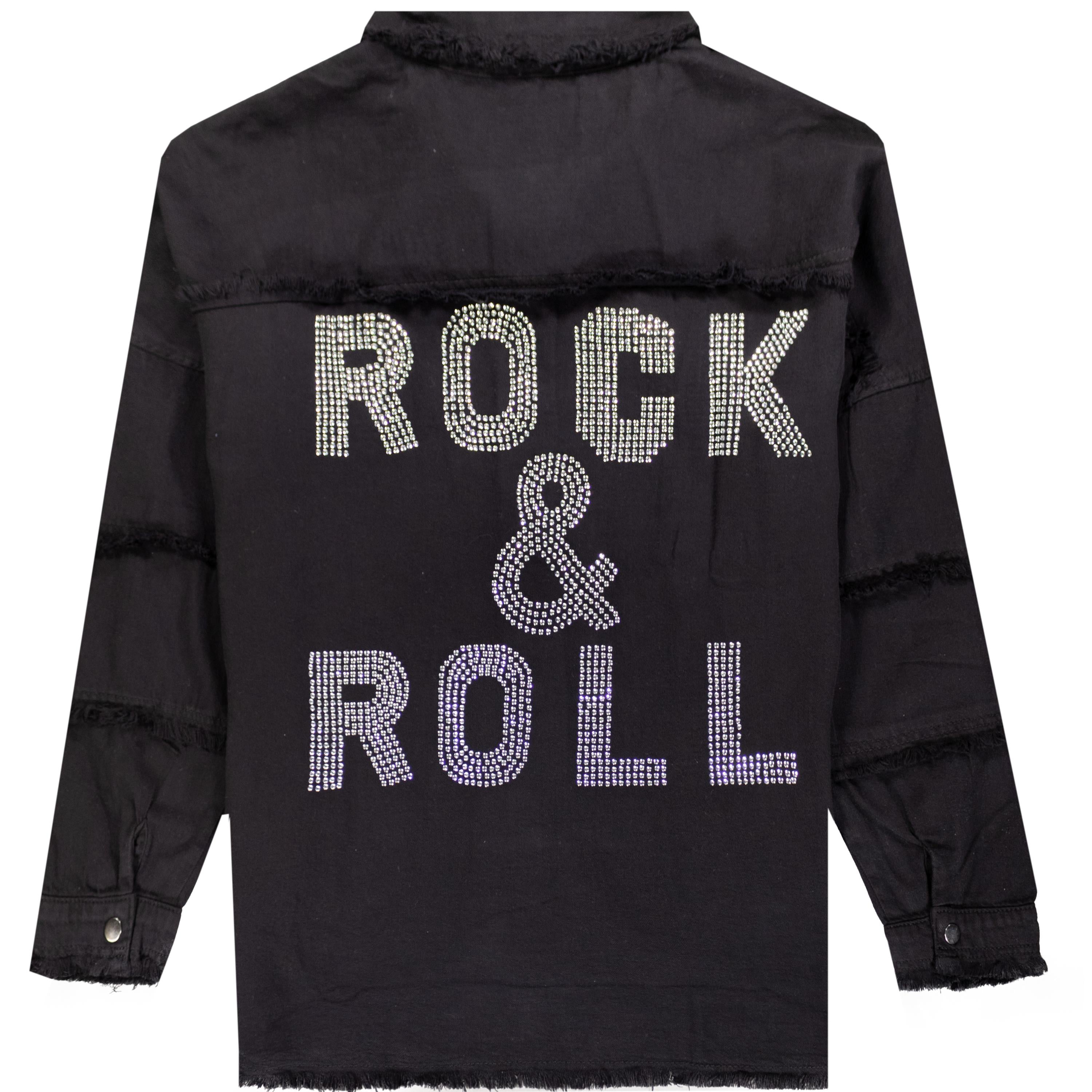 & Jacket Down Rock Roll Button Bling