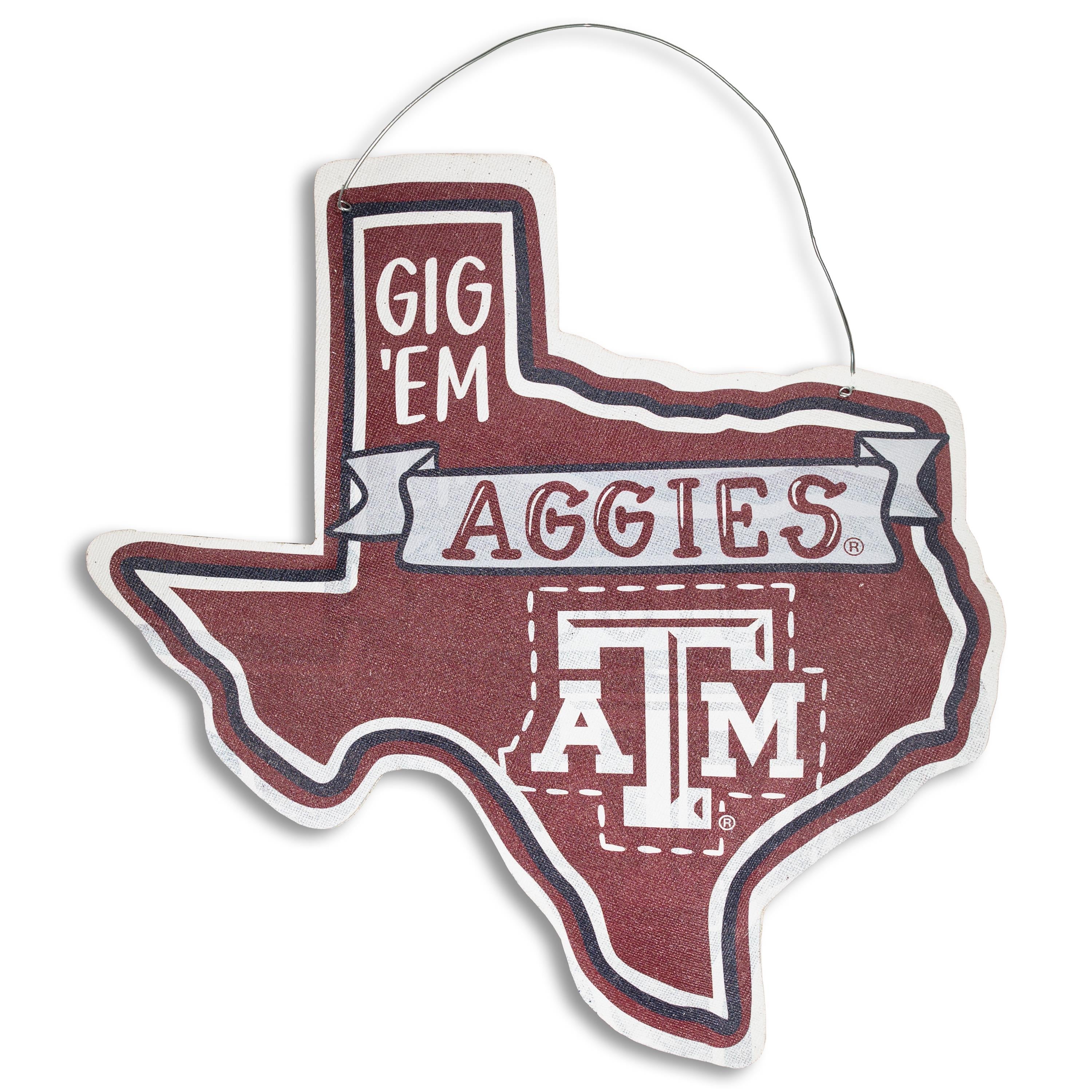 Gig Em’ Aggies door hanger - Texas A&M - Decor - Welcome Home - Sign