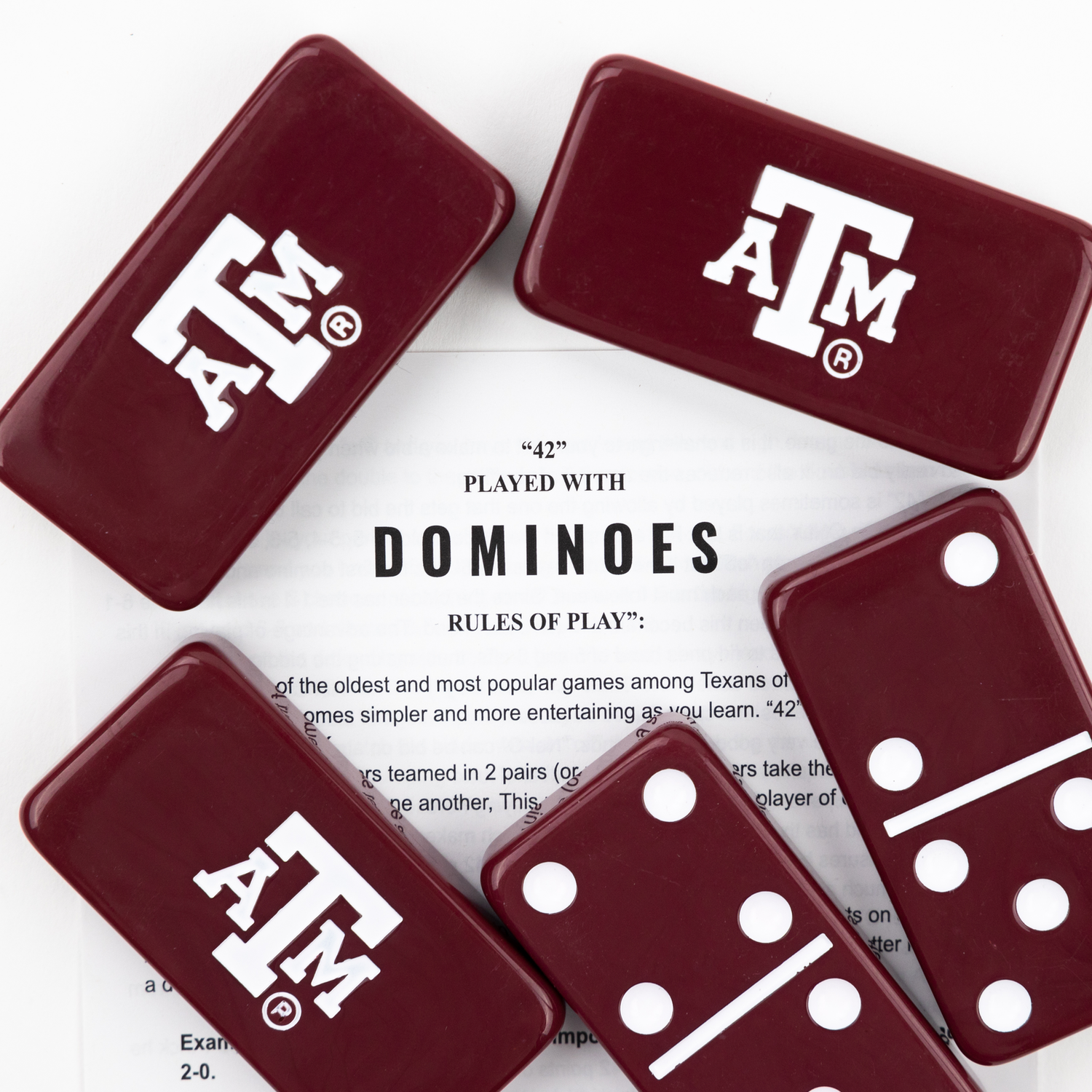 Texas A&M Maroon Dominoes Tin