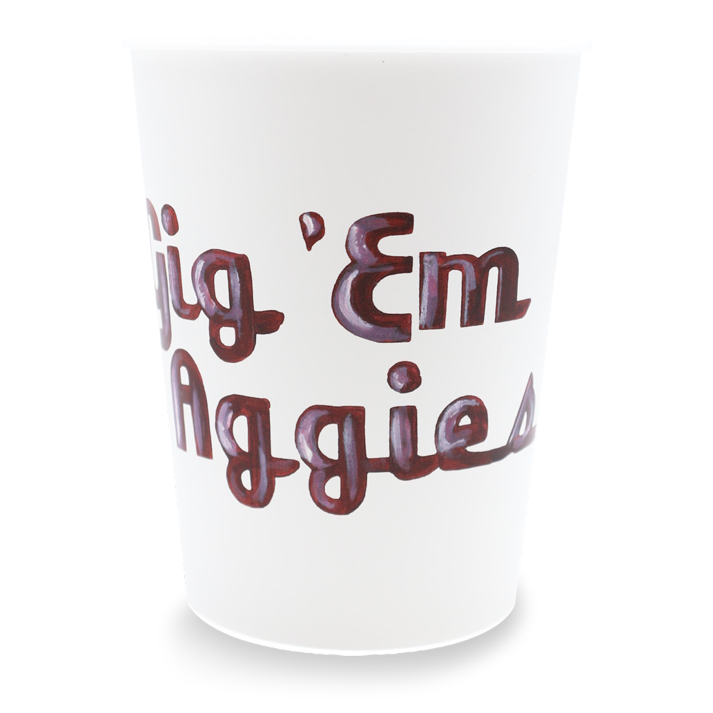 Thumbs Up/ Gig'Em Double Sided Cup Set