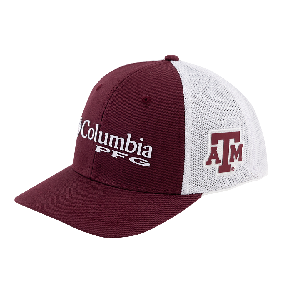 Texas A&M Columbia Youth Pfg Maroon Mesh Snapback