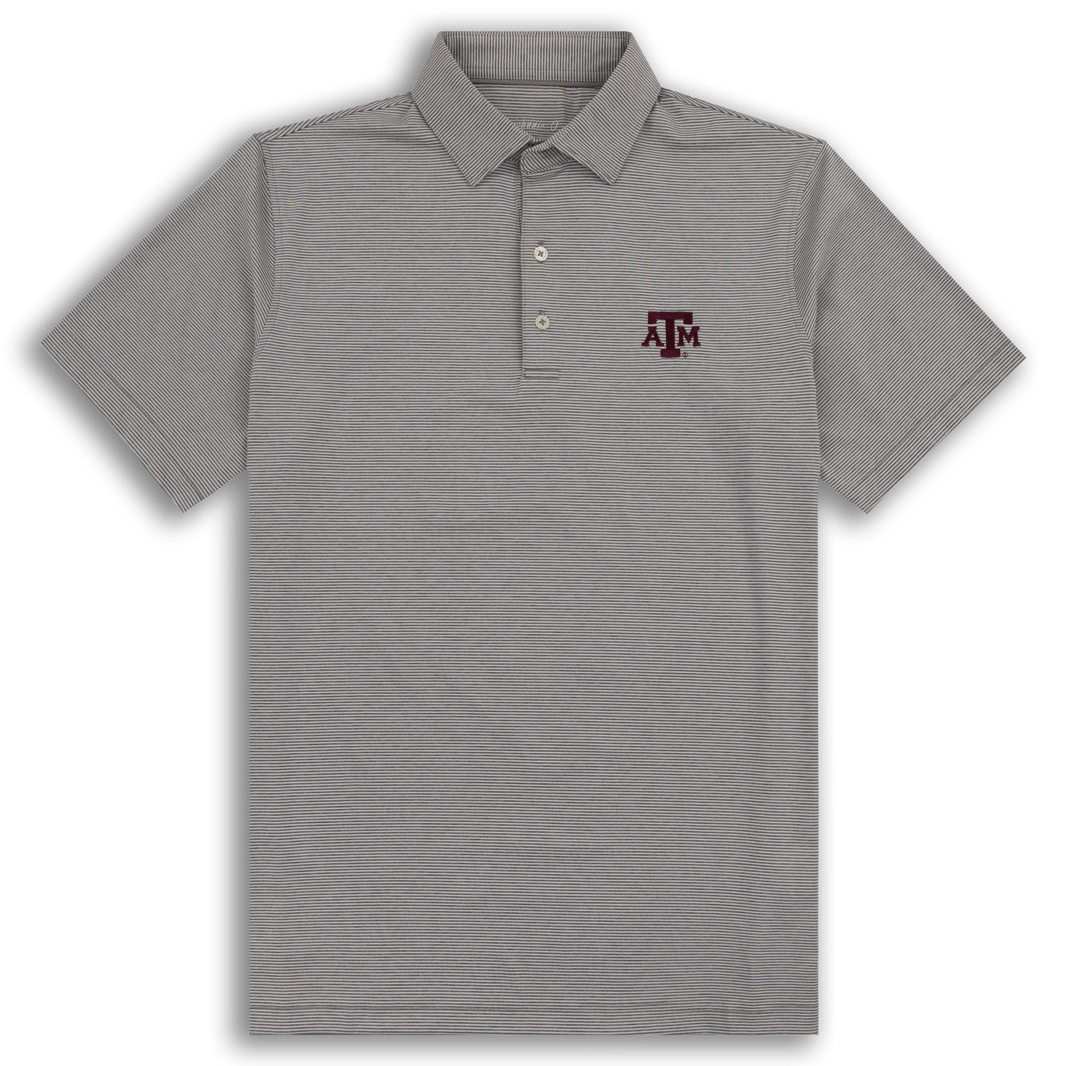 Texas A&M Johnnie-O Lyndon Meteor Stripe Performance Polo