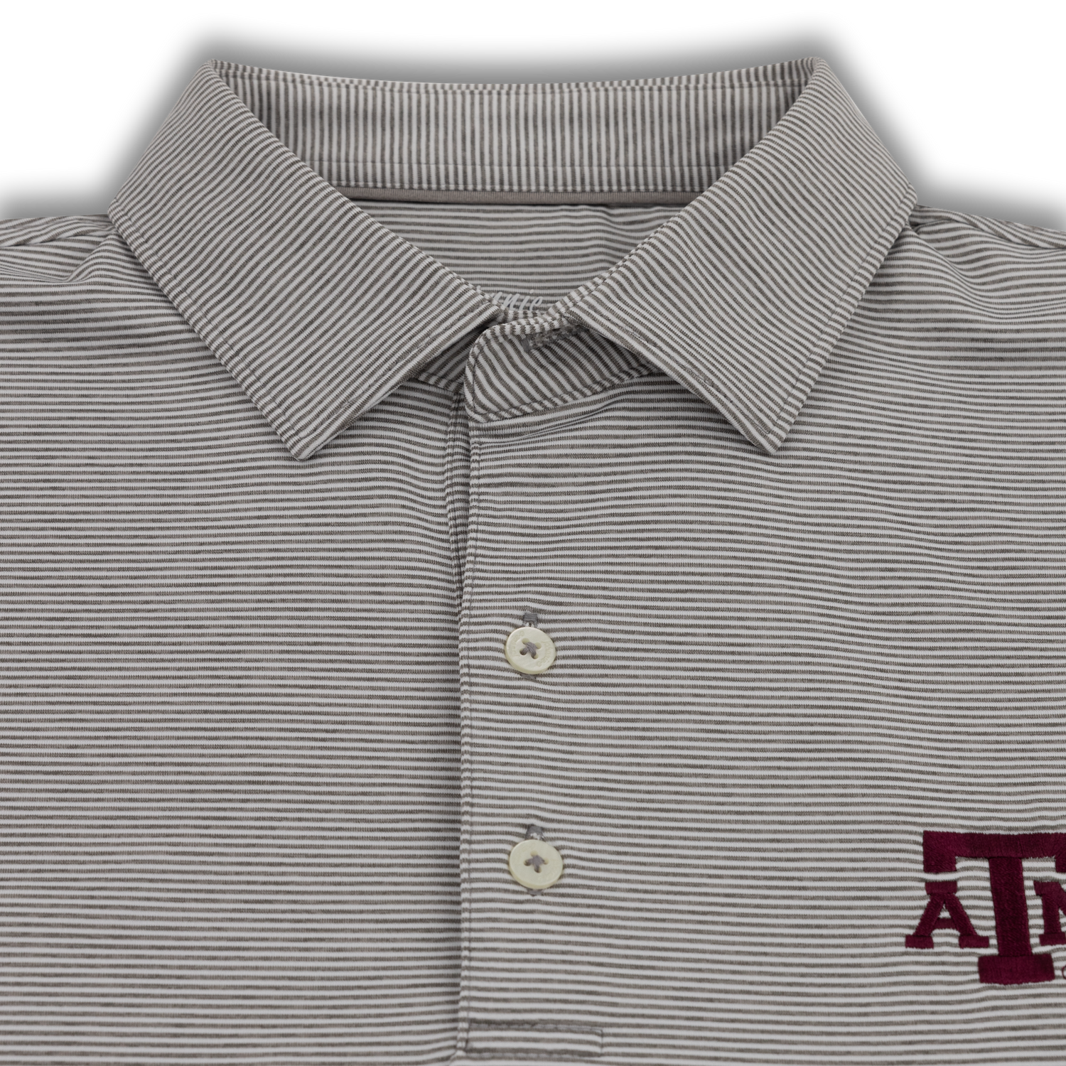 Texas A&M Johnnie-O Lyndon Meteor Stripe Performance Polo