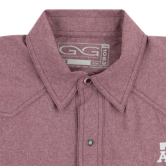 Texas A&M GameGuard Maroon Pearl Snap Shirt Long Sleeve