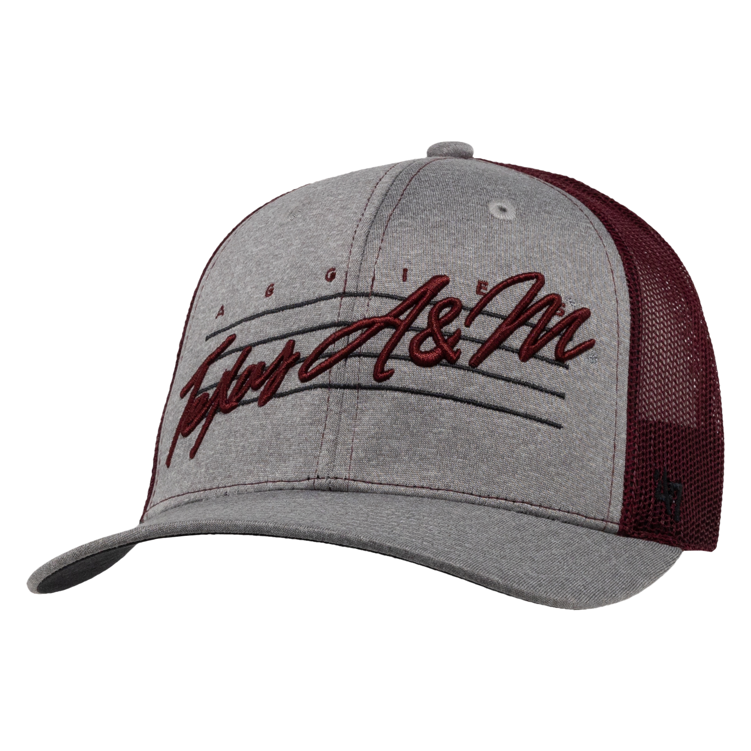 Texas A&M Downdraft Script Trucker Hat