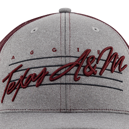 Texas A&M Downdraft Script Trucker Hat