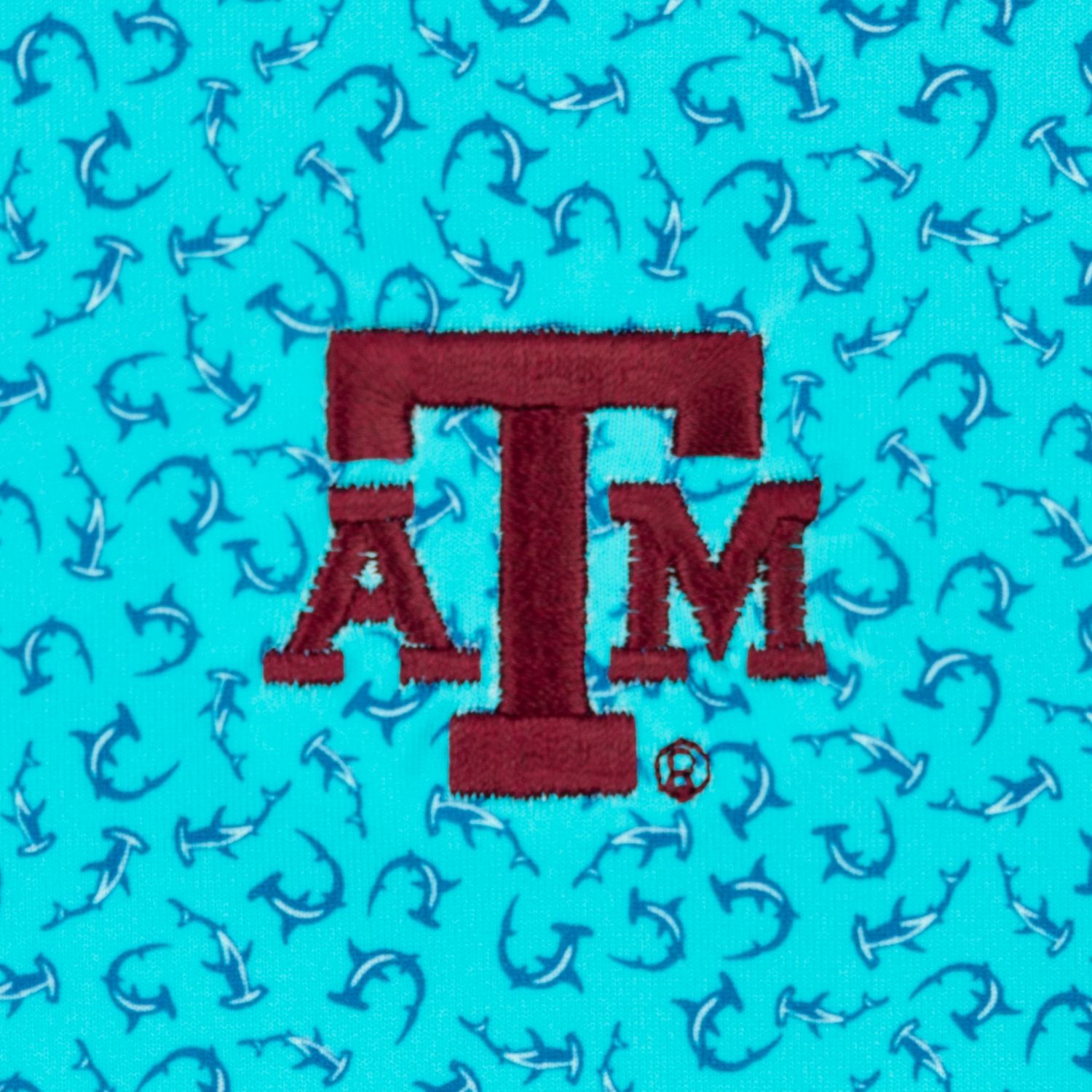 Texas A&M Peter Millar Blue Hammerhead Shark Performance Jersey Polo