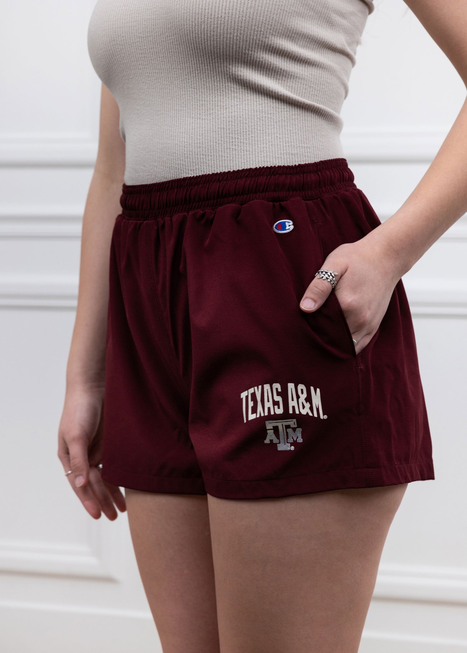 Texas A&M Champion Maroon Womens Football Fan High Waist Short