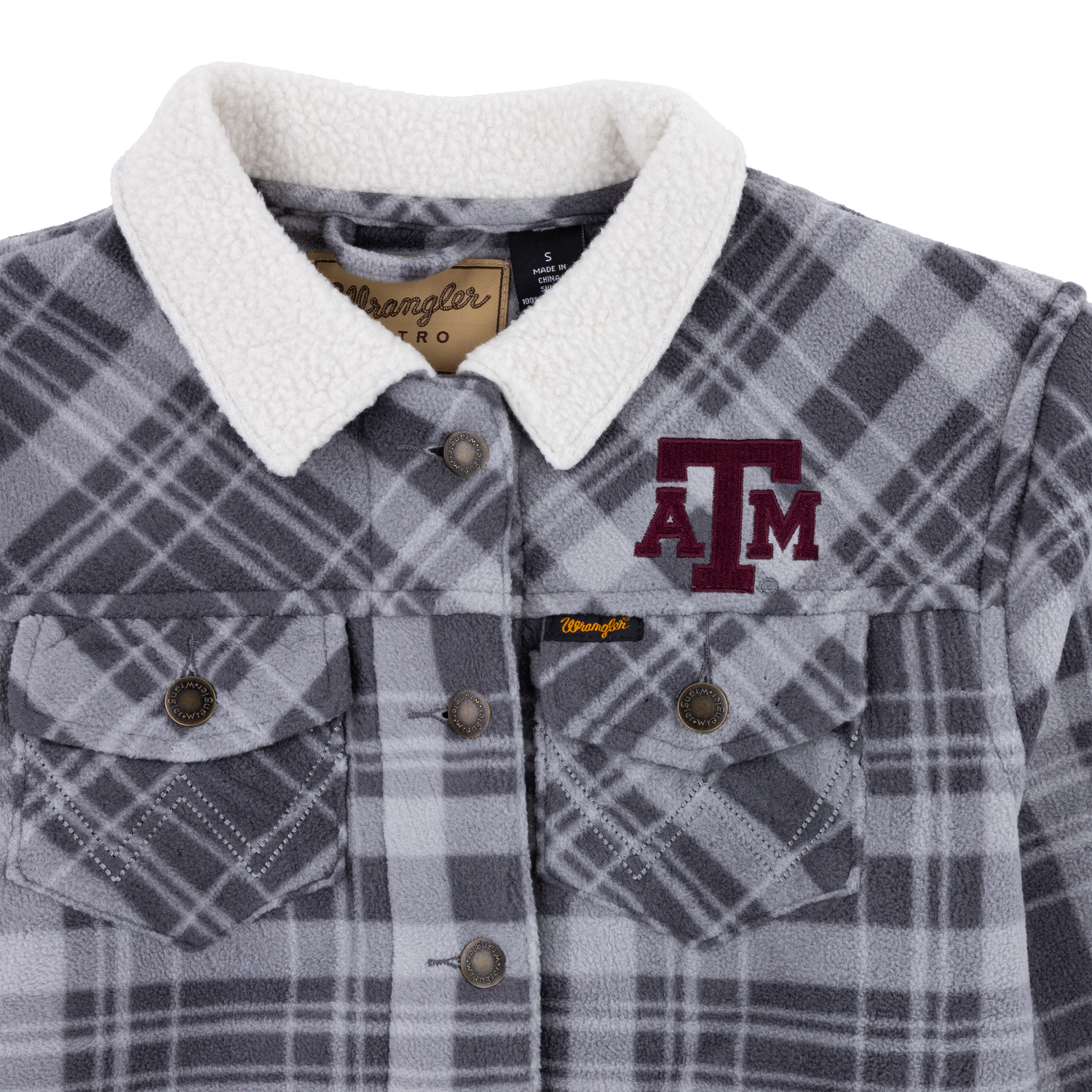 Texas A&M Wrangler Plaid Polar Fleece Jacket