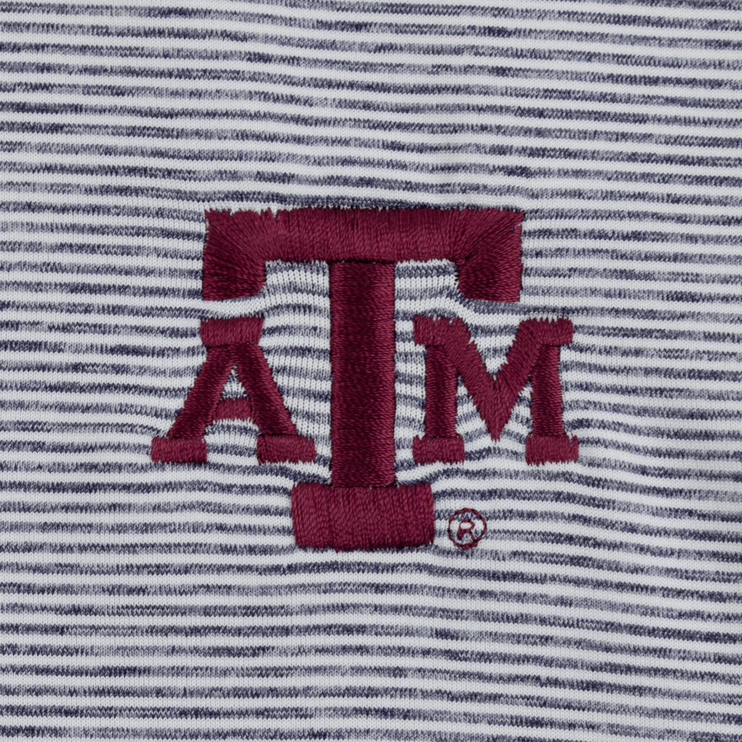 Texas A&M Johnnie-O Lyndon Gray Stripe Performance Polo