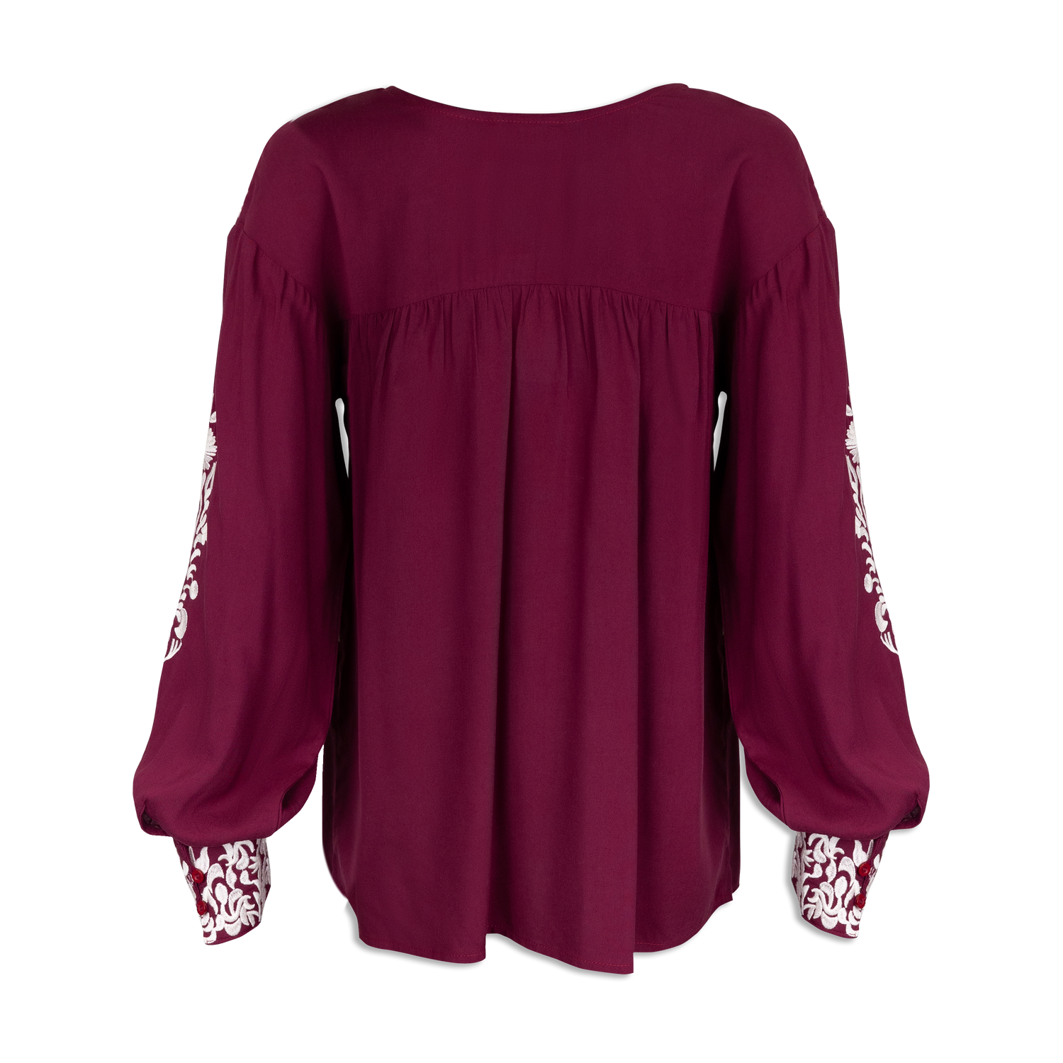 Layerz Maroon Long Sleeve with White Embroidery