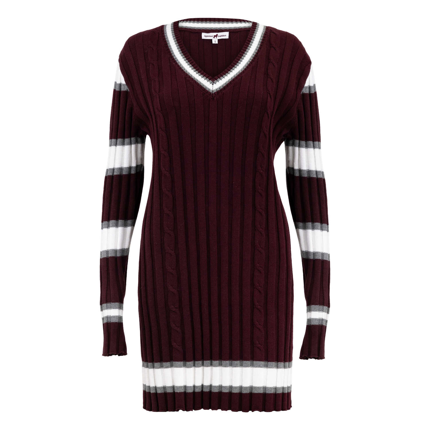 Maroon Striped Winston Knit Dress