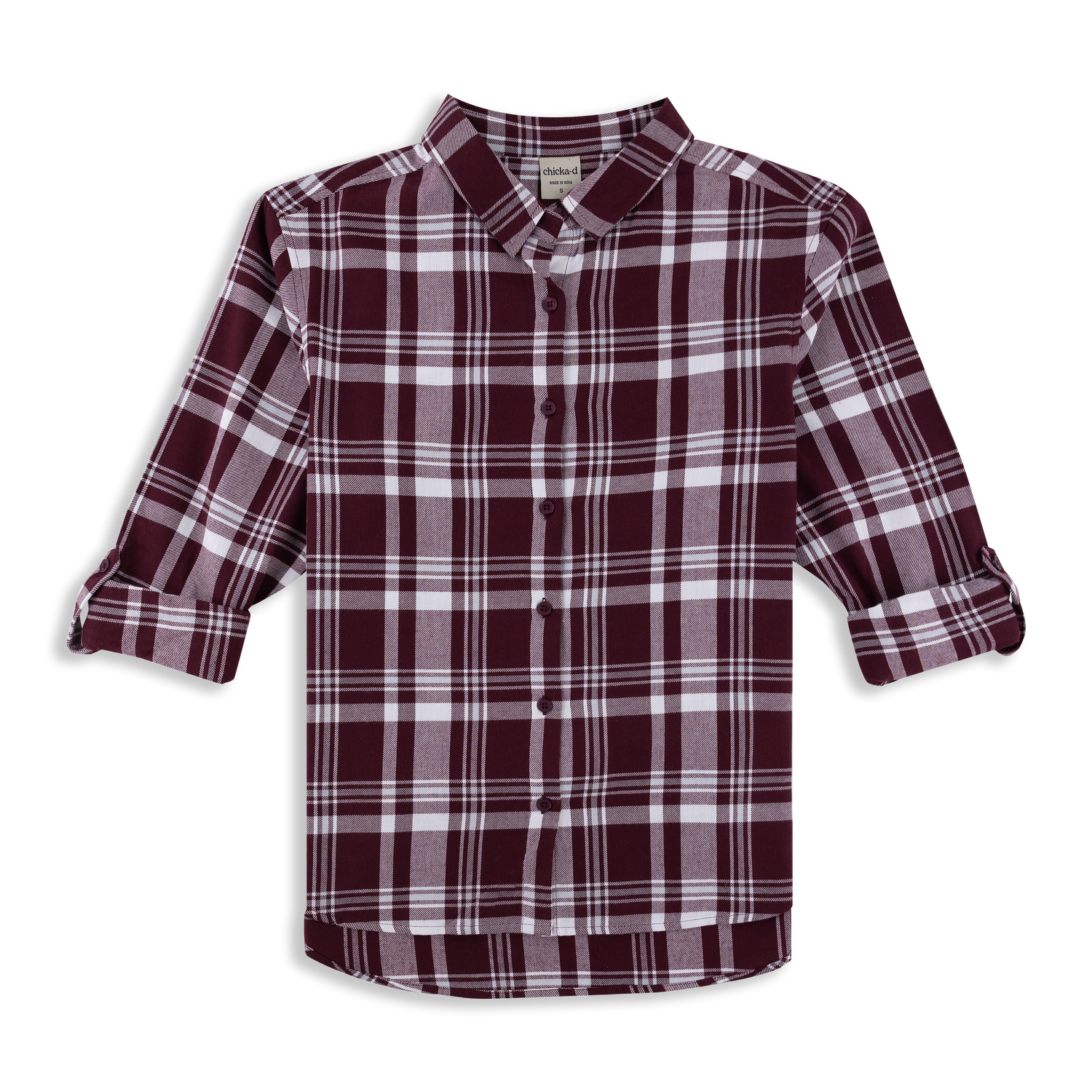 Maroon Boyfriend Plaid Button Down