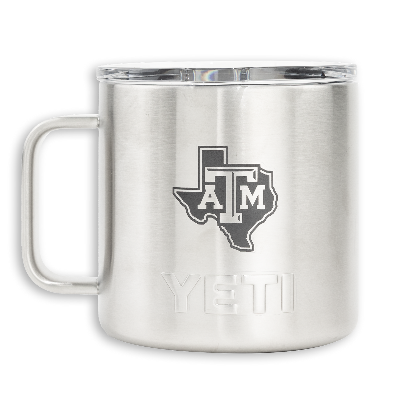 Texas A&M Lonestar Yeti Brushed Silver Rambler Mug 14 Oz