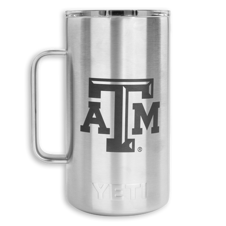 Texas A&M Lonestar Yeti Brushed Silver Rambler Mug 14 Oz