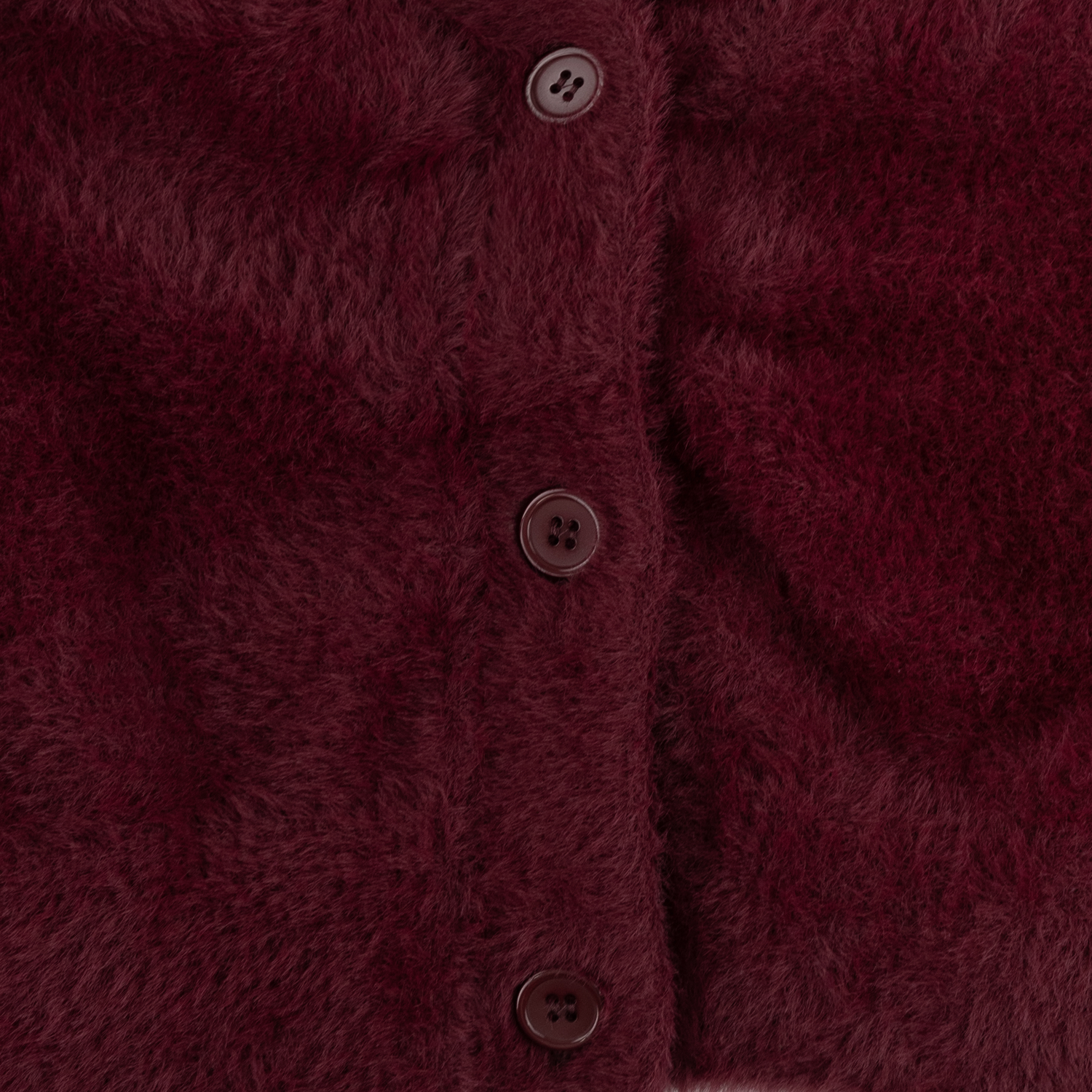 Maroon Fuzzy Cropped Cardigan