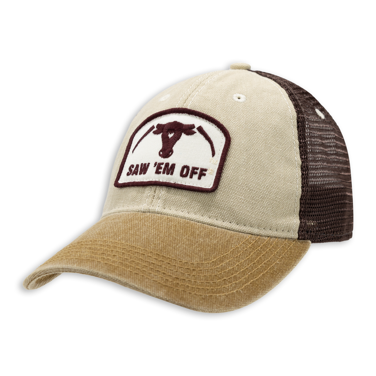 Saw Em Off Dashboard Patch Tan Hat