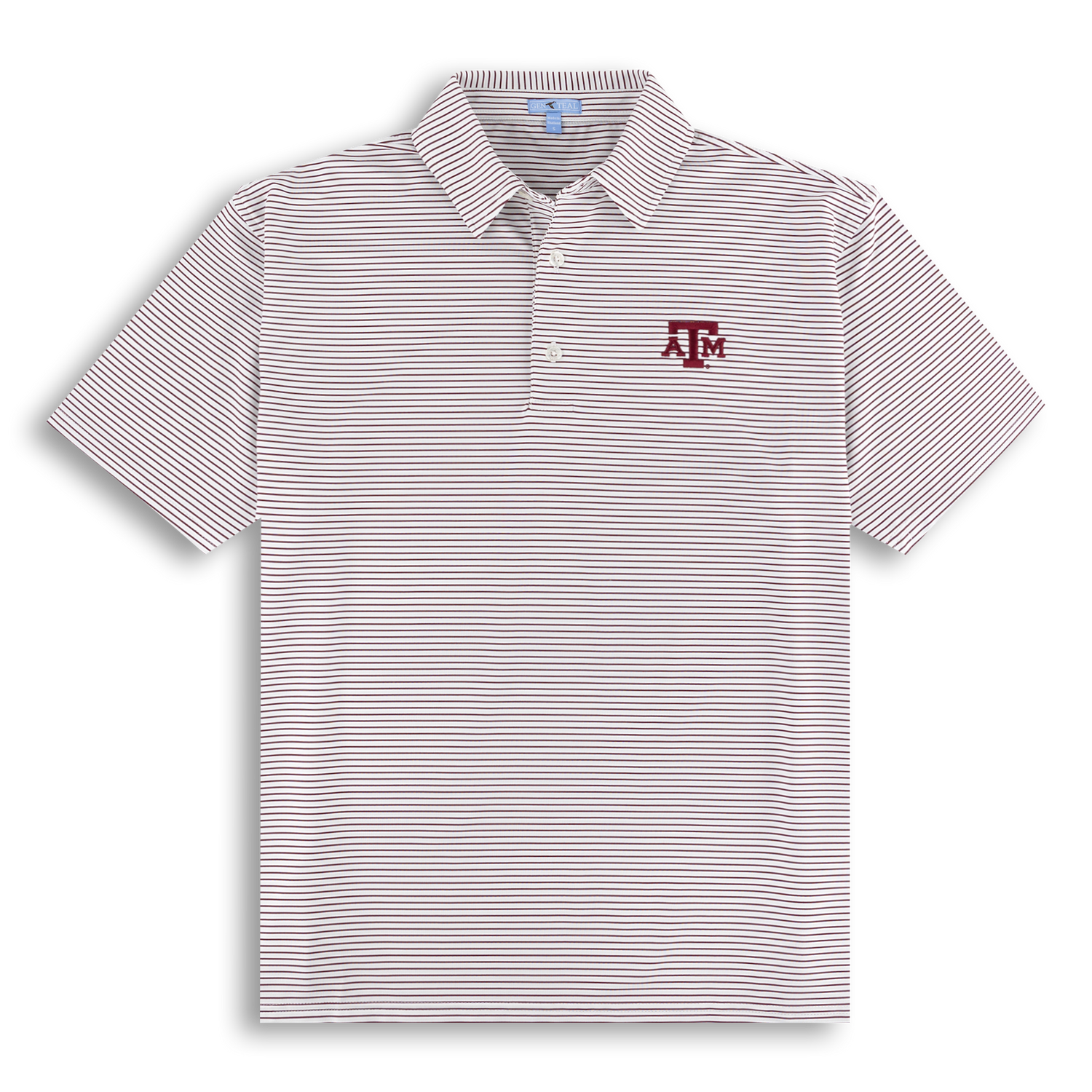 Texas A&M Striped Windsor Performance Polo