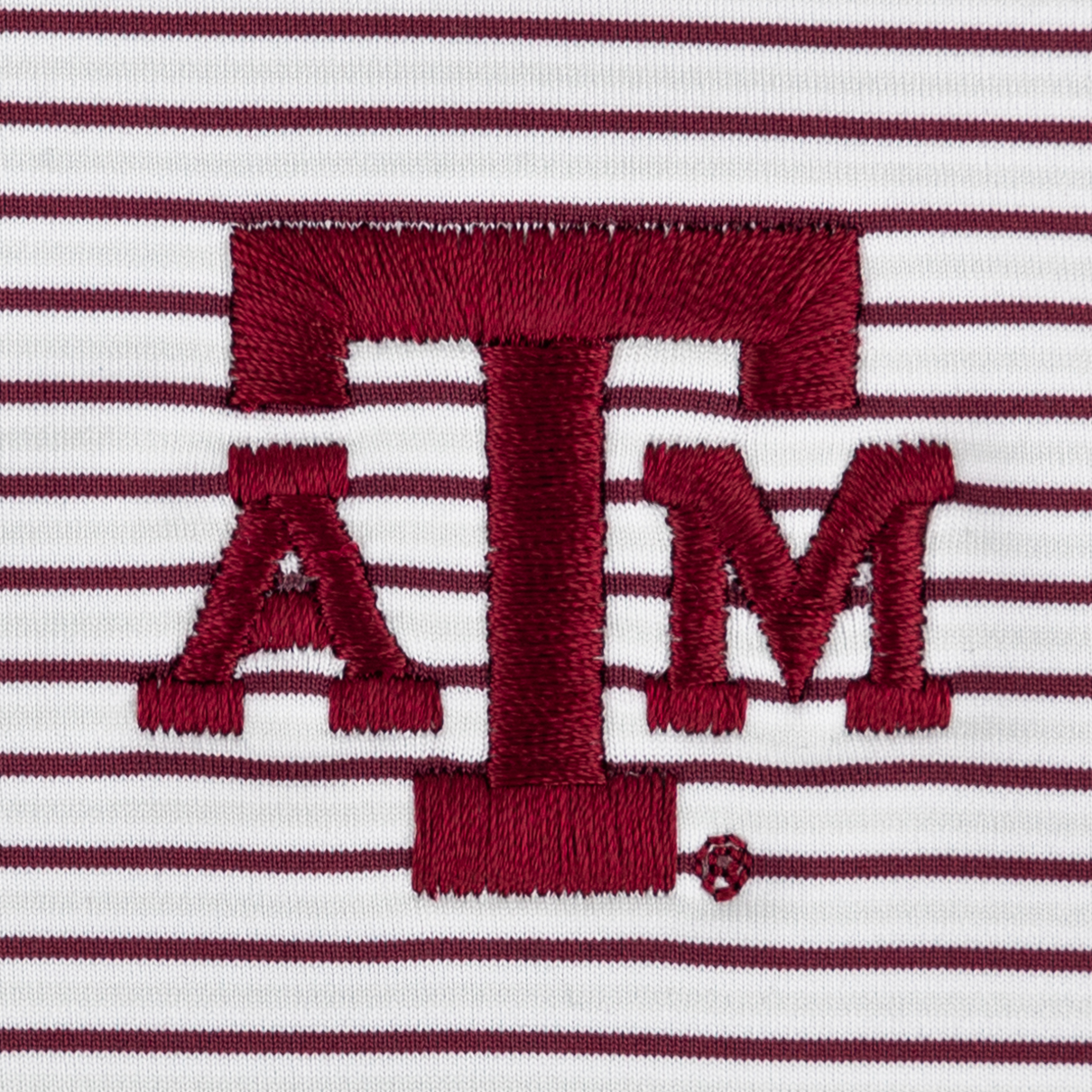 Texas A&M Striped Windsor Performance Polo