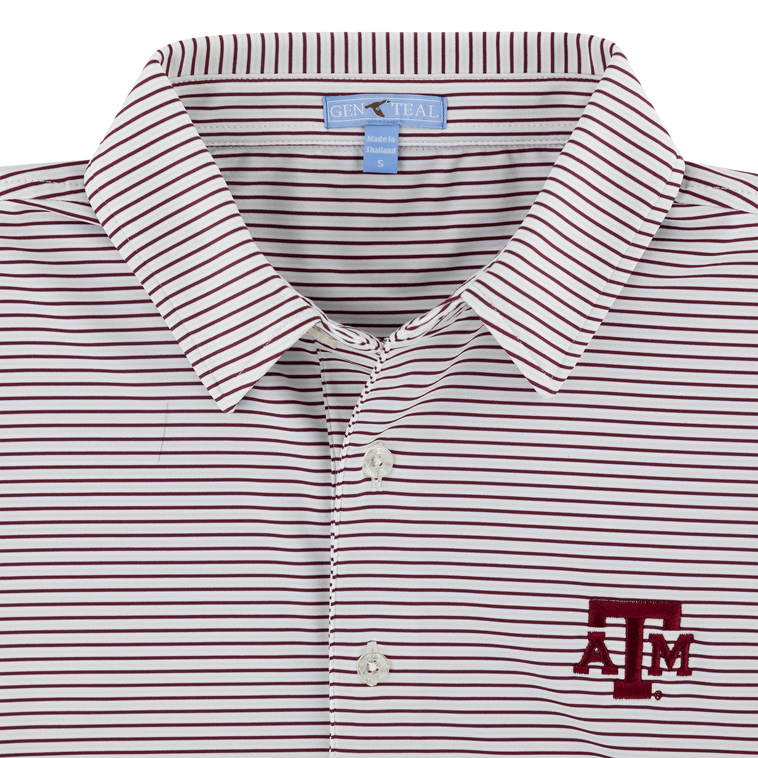 Texas A&M Striped Windsor Performance Polo