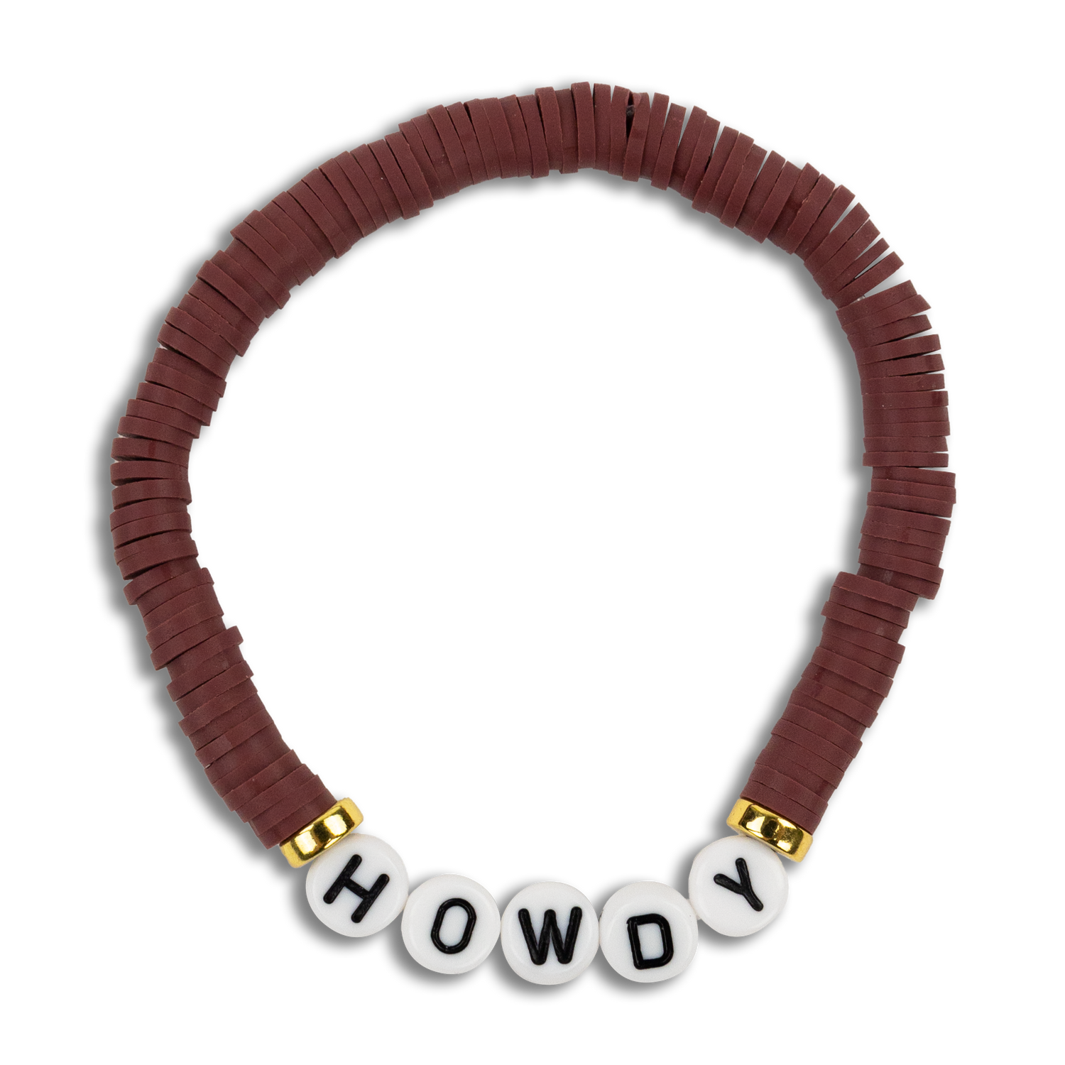 Howdy Heishi Maroon & White Bracelet