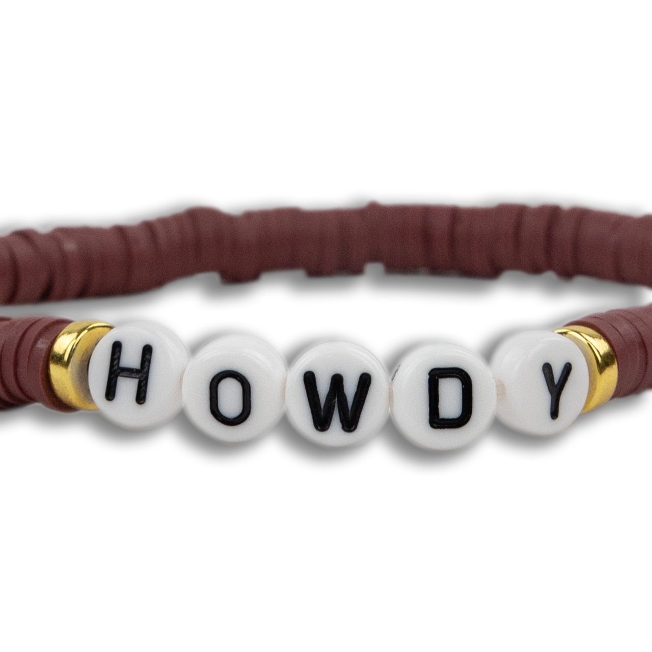 Howdy Heishi Maroon & White Bracelet