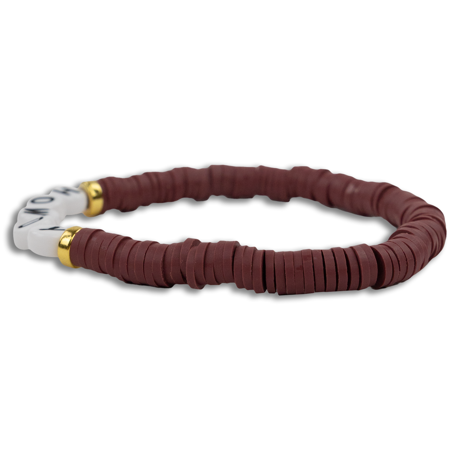 Howdy Heishi Maroon & White Bracelet