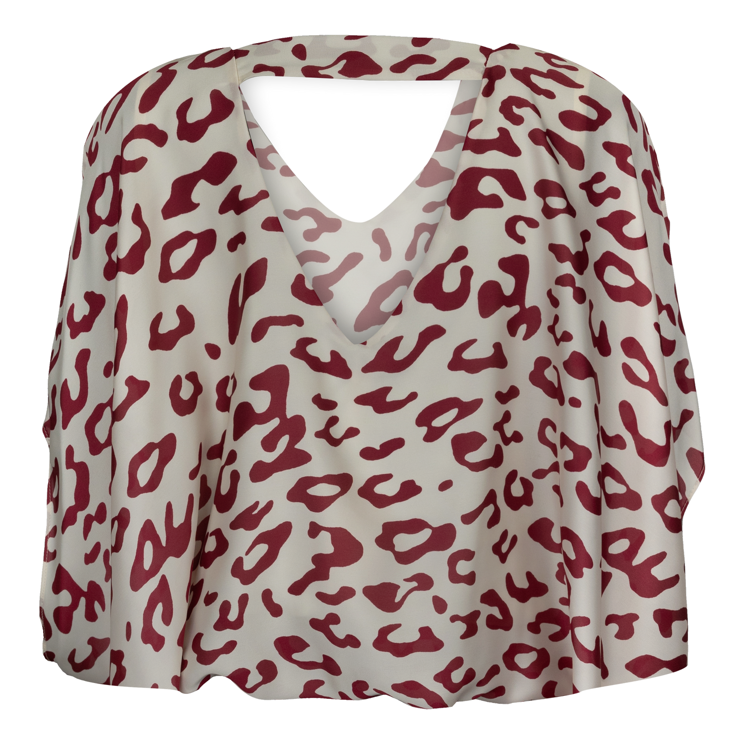 Maroon Leopard Caftan Top