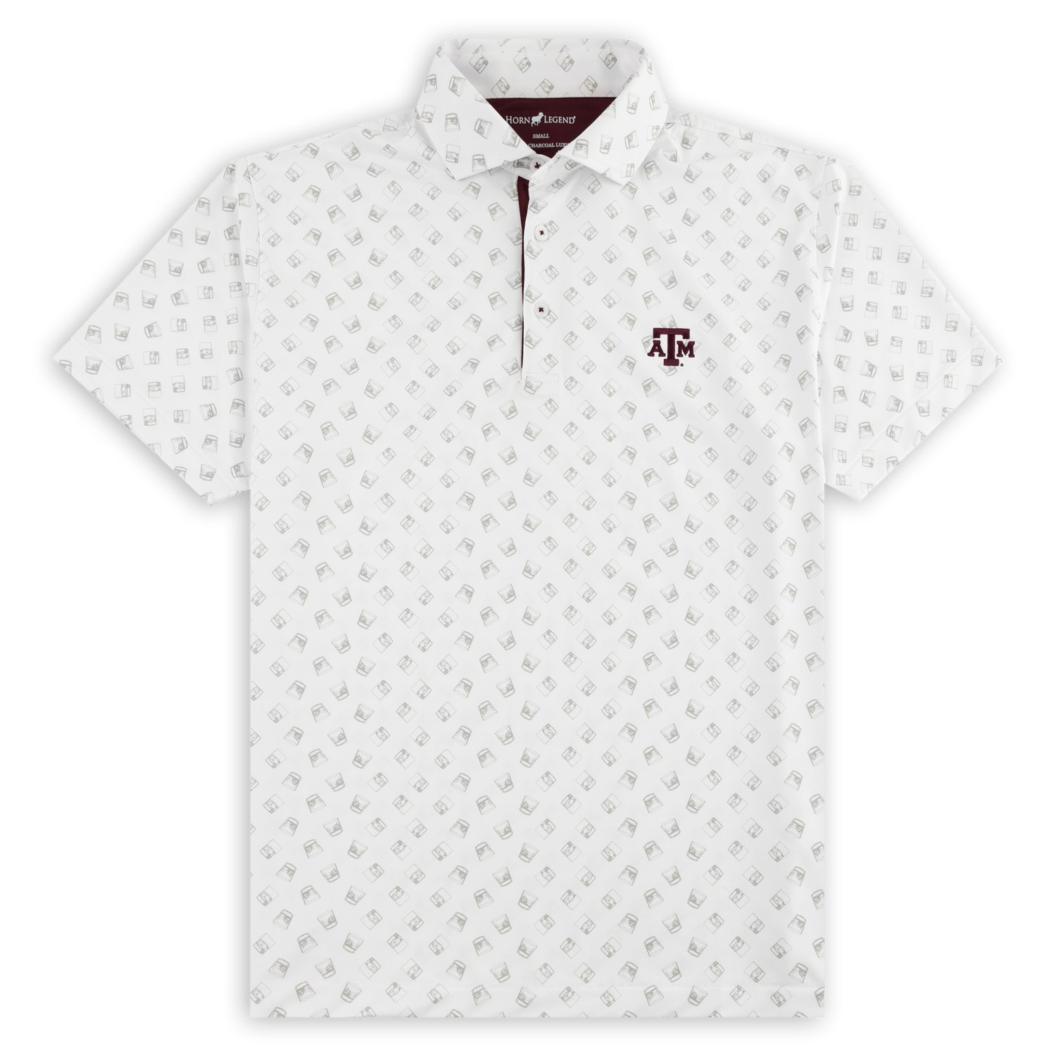 Texas A&M Horn Legend Bourbon Print Polo