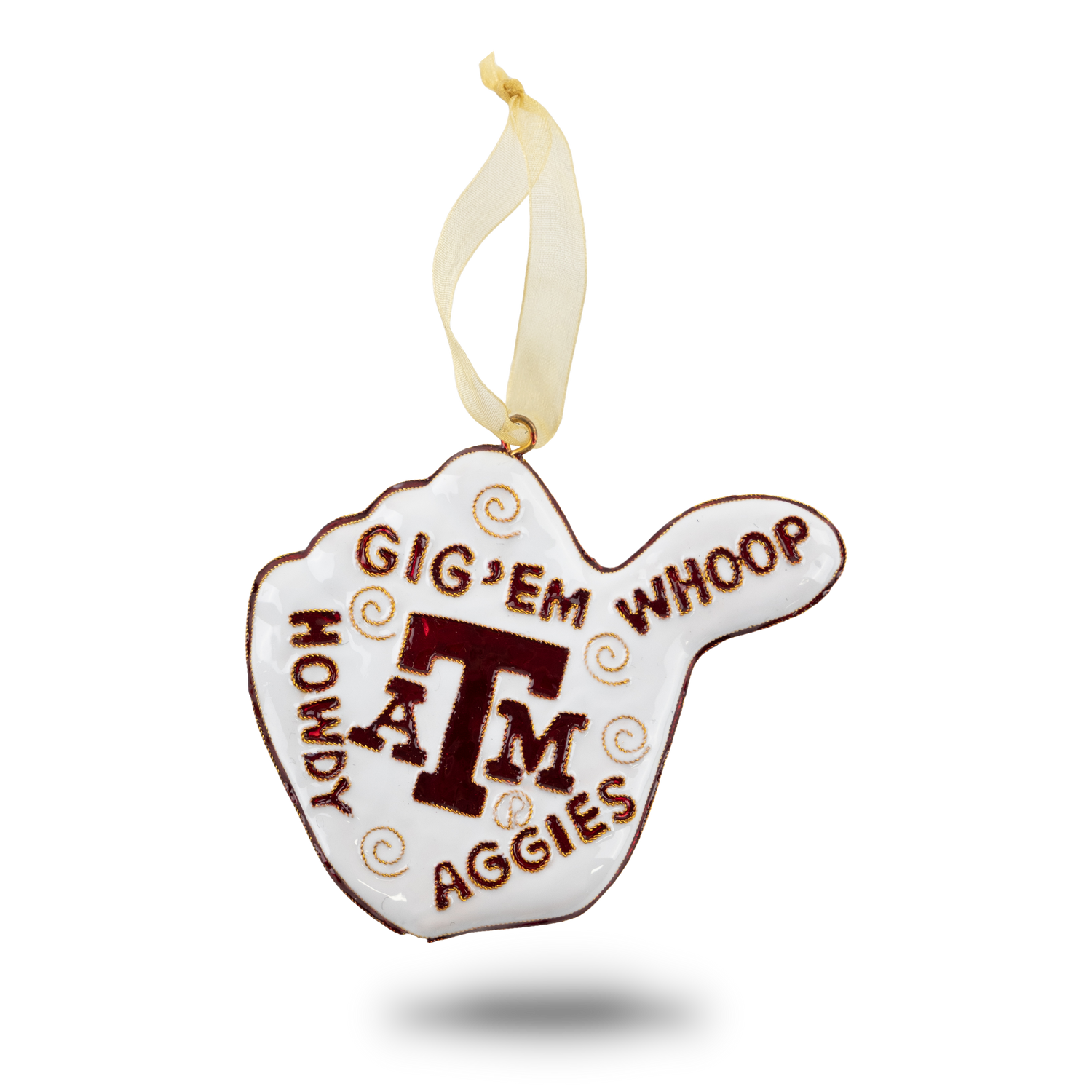 Texas A&M Gig 'Em Thumb Ornament