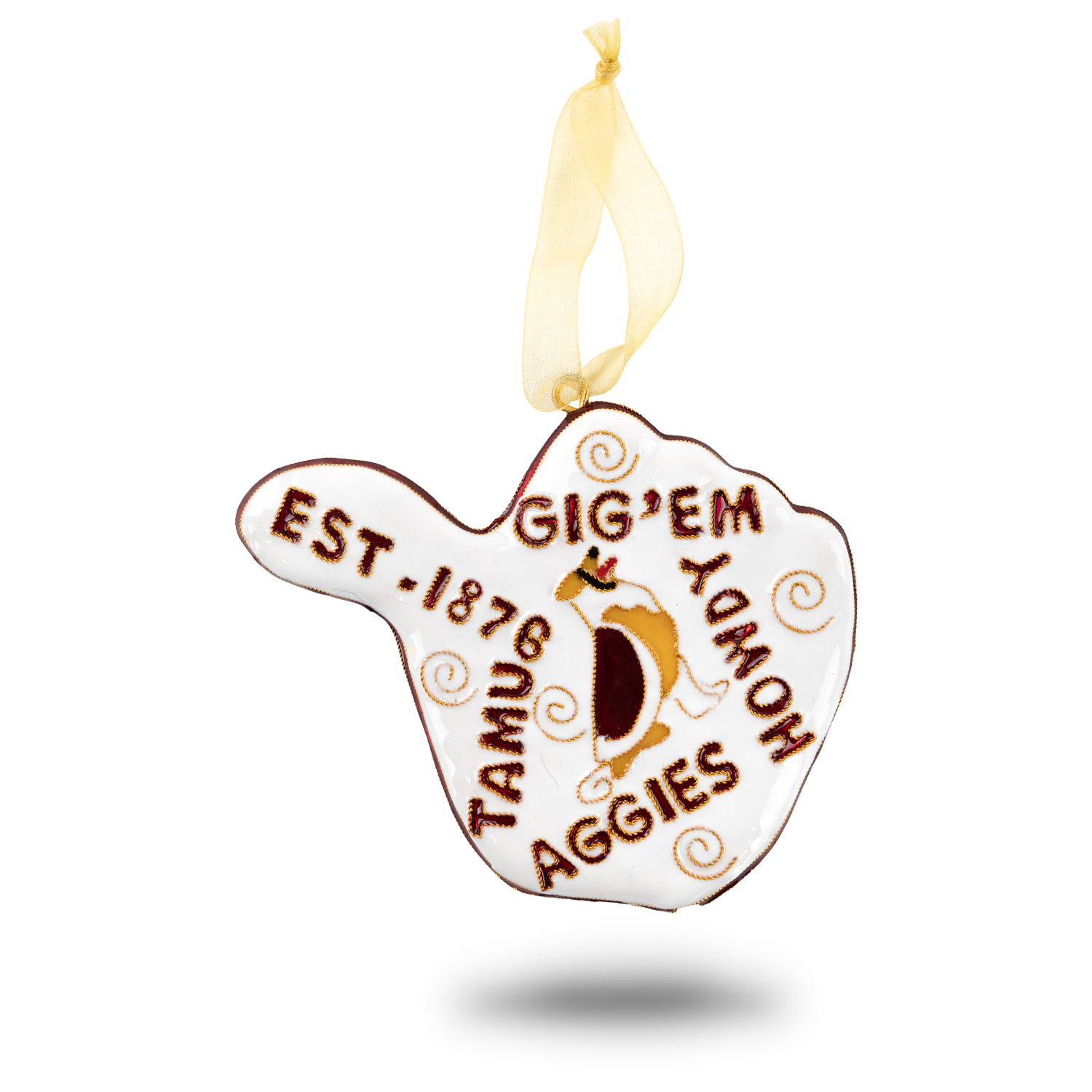 Texas A&M Gig 'Em Thumb Ornament