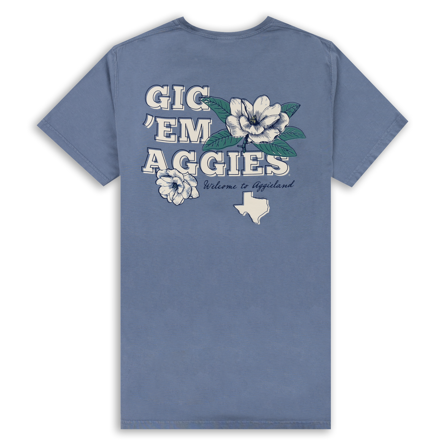 Texas A&M Gig 'Em Aggies Floral Blue T-Shirt