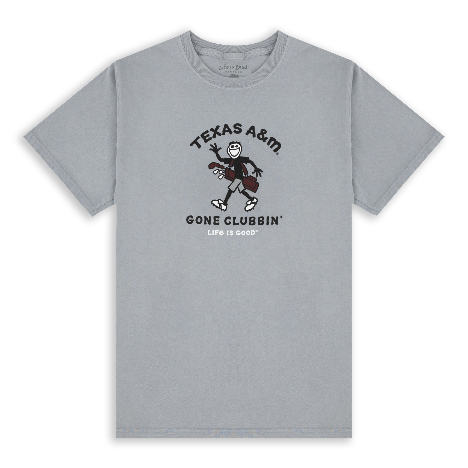 Texas A&M Life is Good Jake Gone Clubbin' Gray T-Shirt