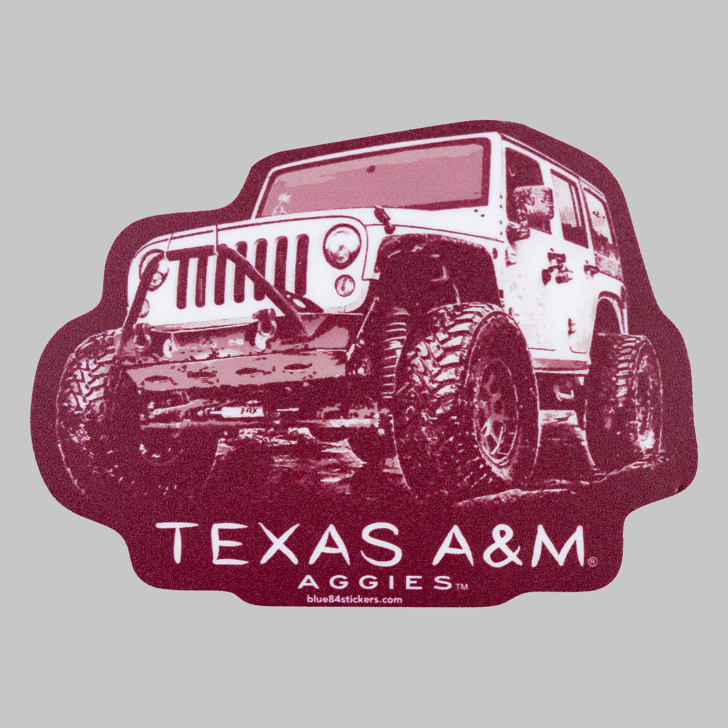 Texas A&M Aggies Wheeled Jeep Sticker