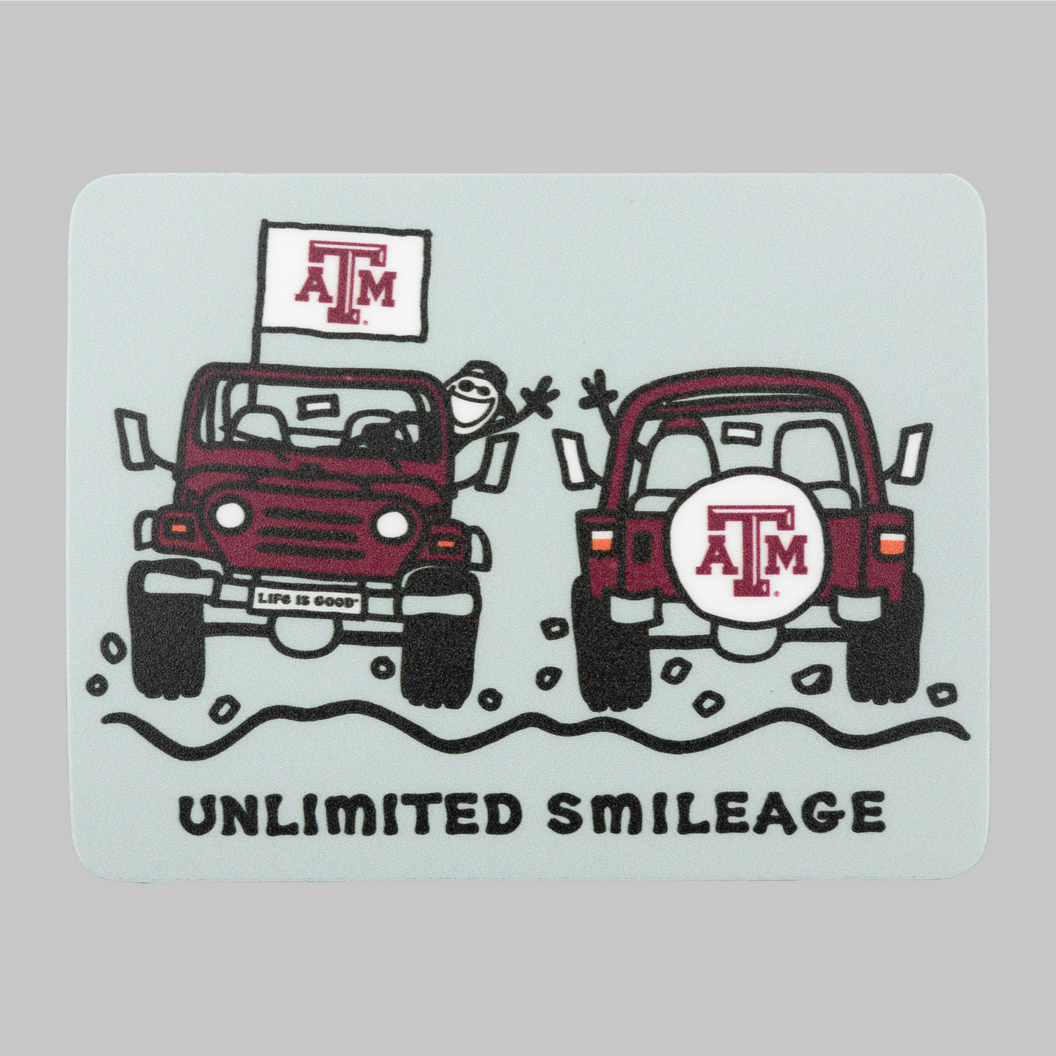 Texas A&M Life is Good Jake Smileage Sticker