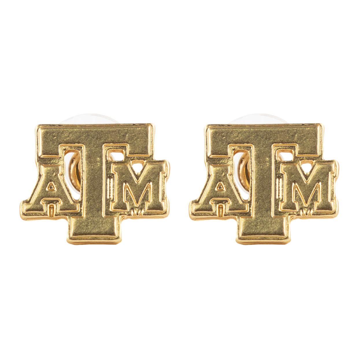 Texas A&M 24k Gold Plate Stud Earrings