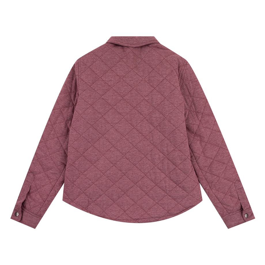 Maroon Quilted Terry Shacket