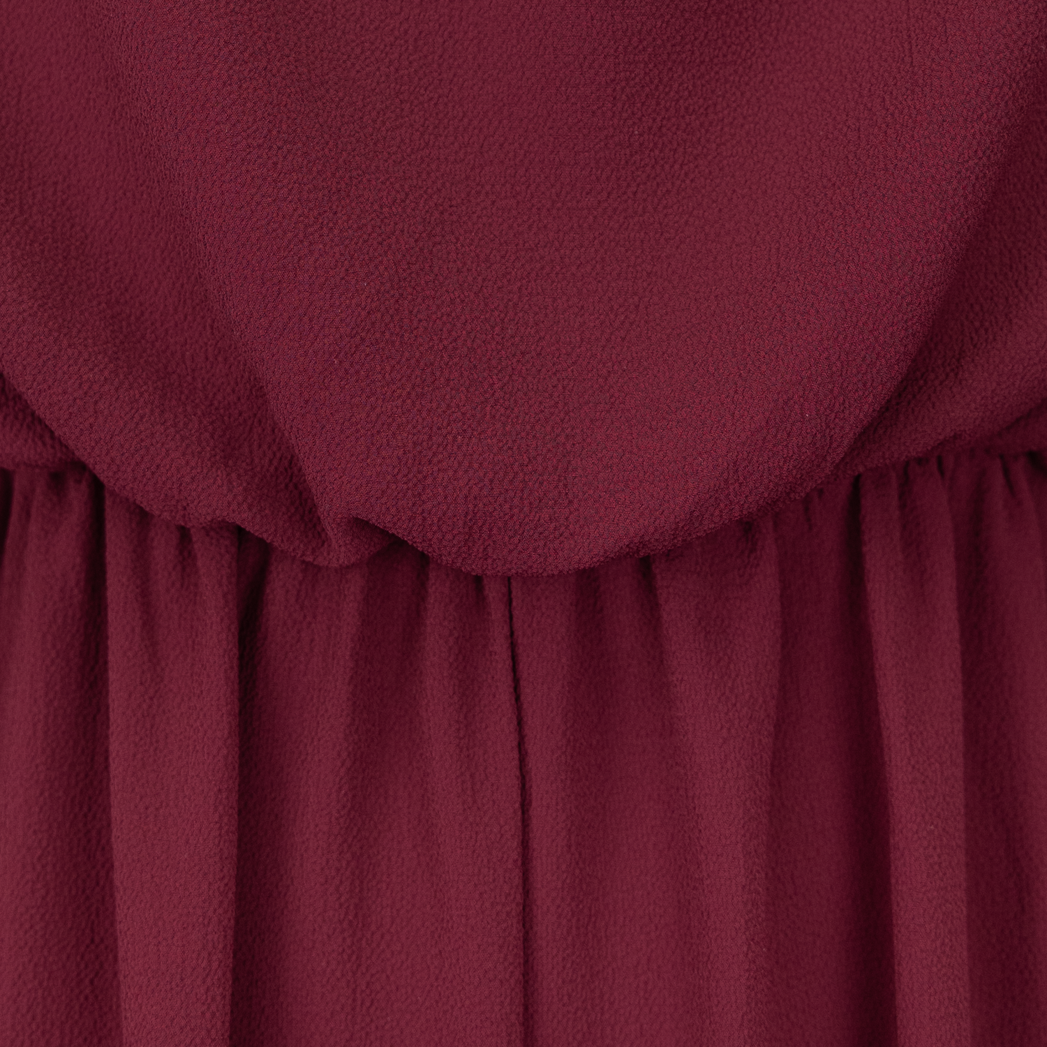 Maroon Shoulder Tie Textured Ruched Jumpsuit