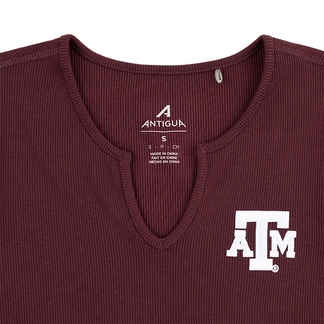 Texas A&M Antigua Ribbed Top