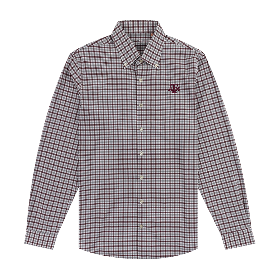 Texas A&M Horn Legend Plaid Button Down