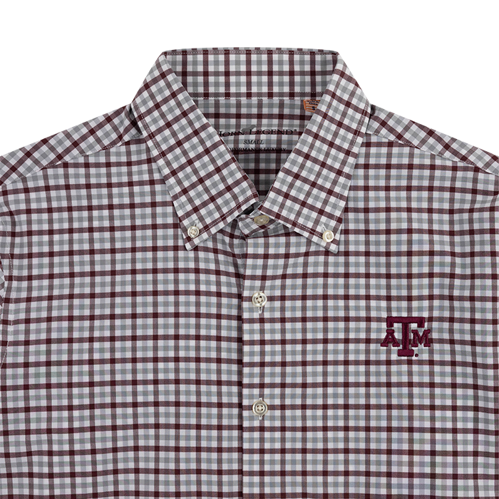 Texas A&M Horn Legend Plaid Button Down