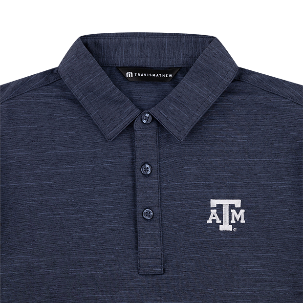 Texas A&M Travis Mathew Indigo The Heater Polo